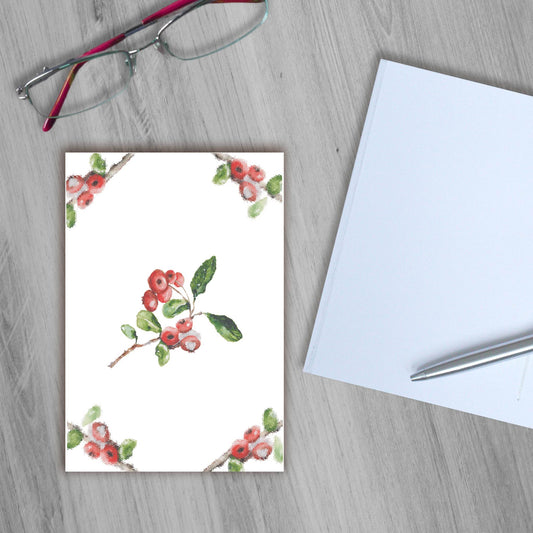 Red berries Design Pocket Notebook | 4.25"x5.5"
